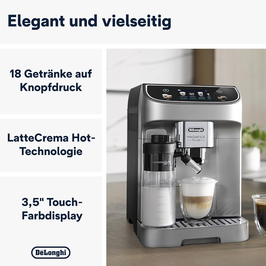 Delonghi Magnífica S plus De'Longhi Magnifica Plus Ekspres do Kawy, Srebrny/Czarny